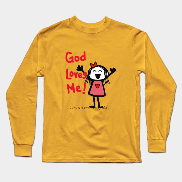 god Loves me Long Sleeve T-Shirt by wolfmanjaq